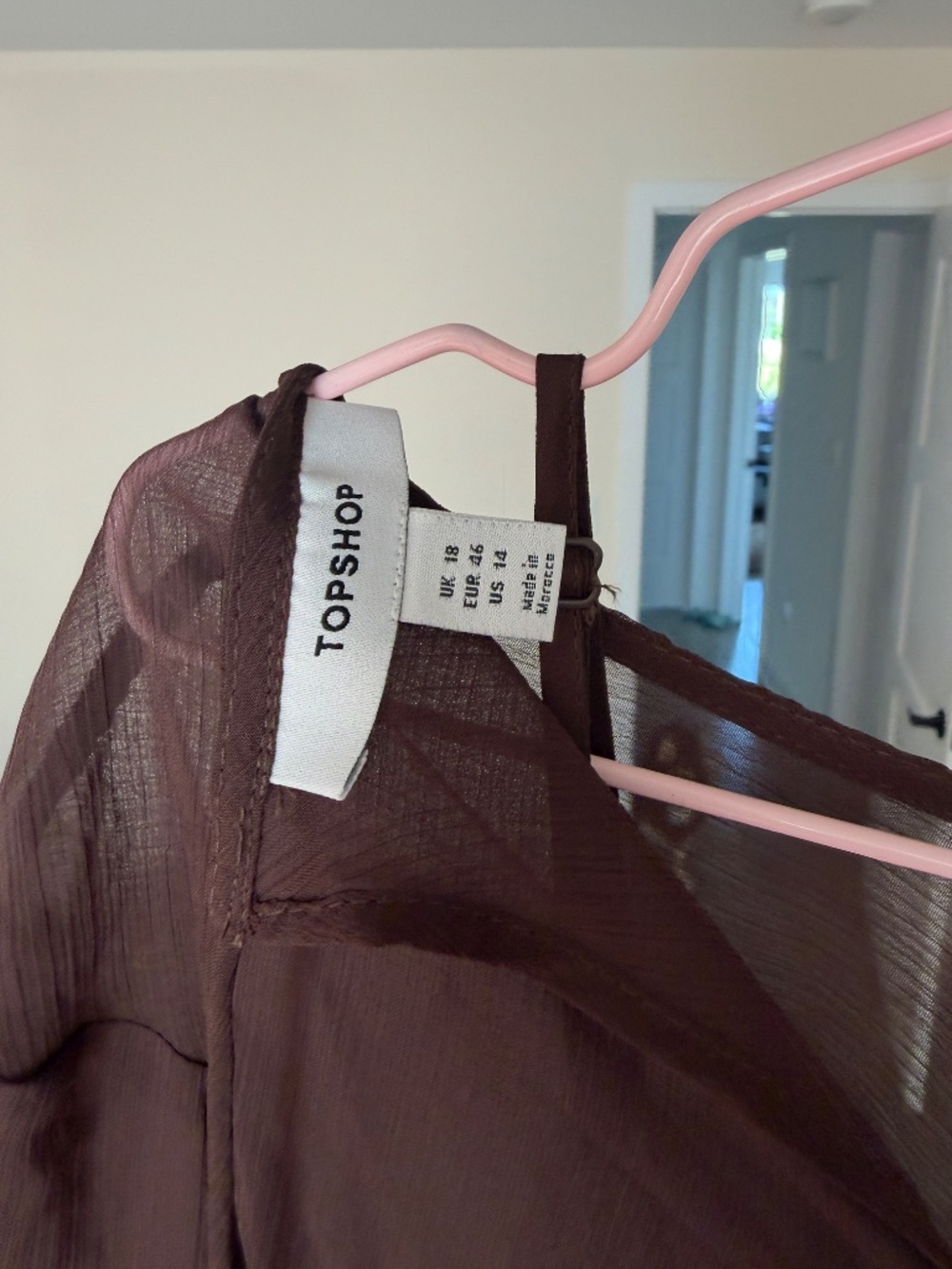 Topshop Chocolate Sheer Midi Dress - Picture 7 of 8